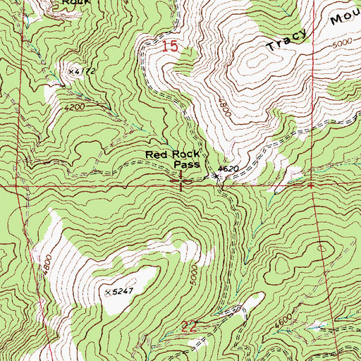 Topographic Map of Red Rock Pass, OR