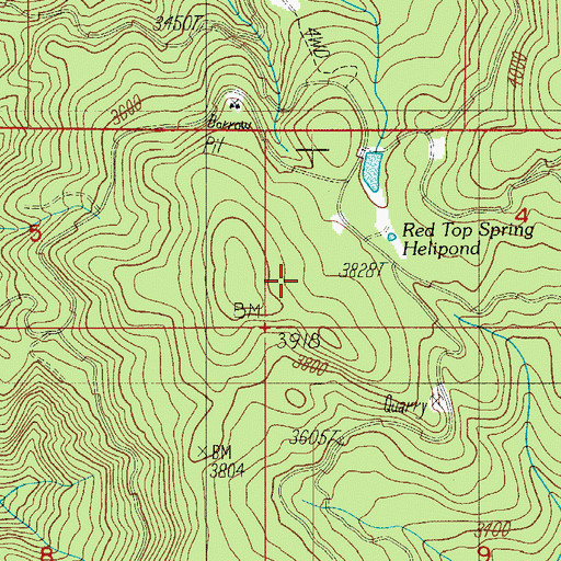 Topographic Map of Red Top Spring, OR