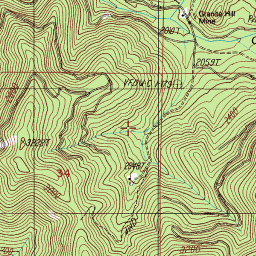 Topographic Map of Redjacket Mine, OR