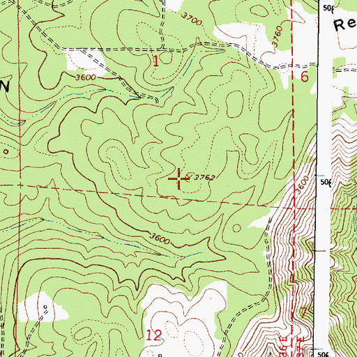 Topographic Map of Reed and Hawley Mountain, OR