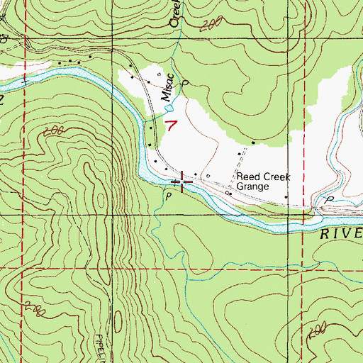 Topographic Map of Reed Creek Grange, OR