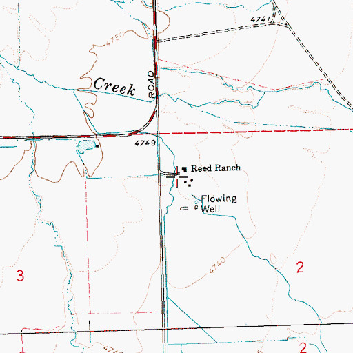 Topographic Map of Reed Ranch, OR