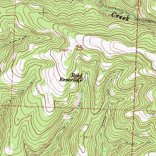 Topographic Map of Reed Reservoir, OR
