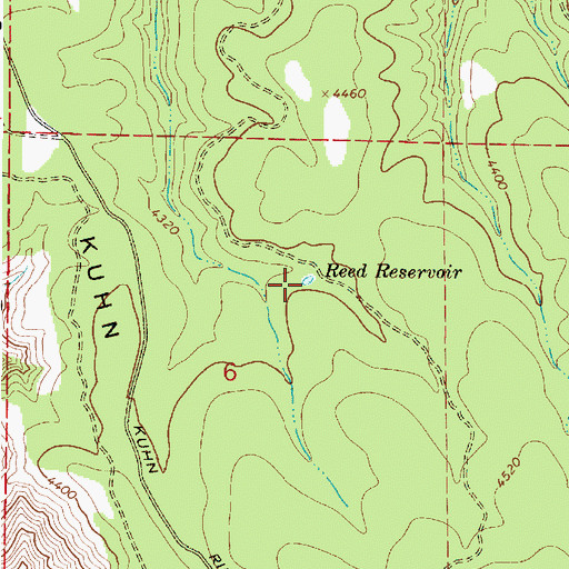 Topographic Map of Reed Reservoir, OR