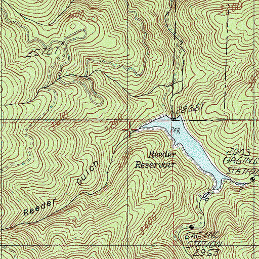 Topographic Map of Reeder Gulch, OR