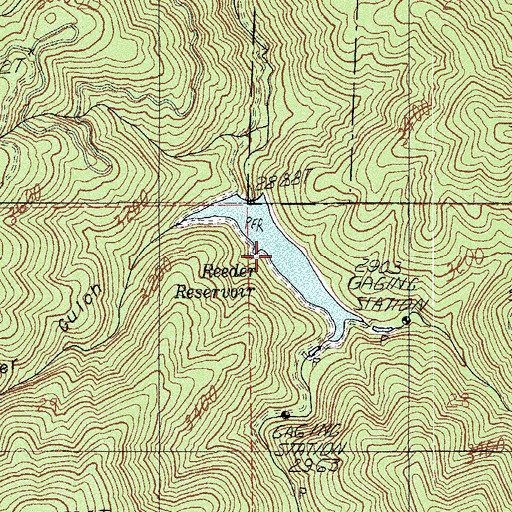 Topographic Map of Reeder Reservoir, OR