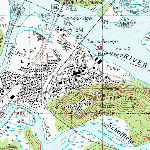 Topographic Map of Reedsport, OR