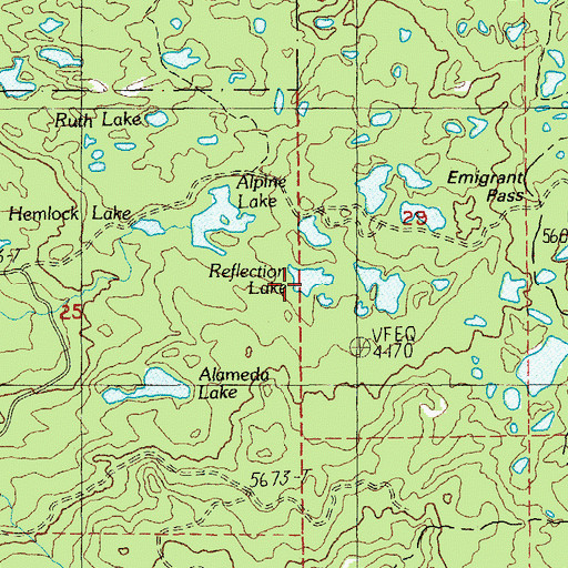 Topographic Map of Reflection Lake, OR