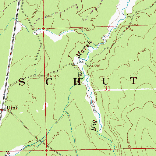 Topographic Map of Refrigerator Creek, OR