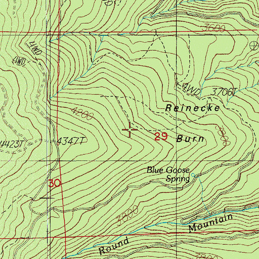 Topographic Map of Reinecke Burn, OR