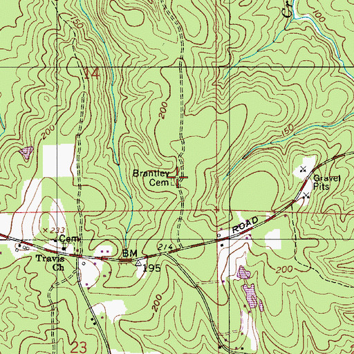 Topographic Map of Brantley Cemetery, AL