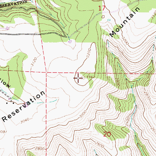 Topographic Map of Reservation Mountain, OR