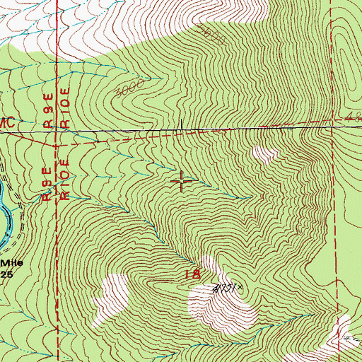 Topographic Map of Reservation Trail, OR
