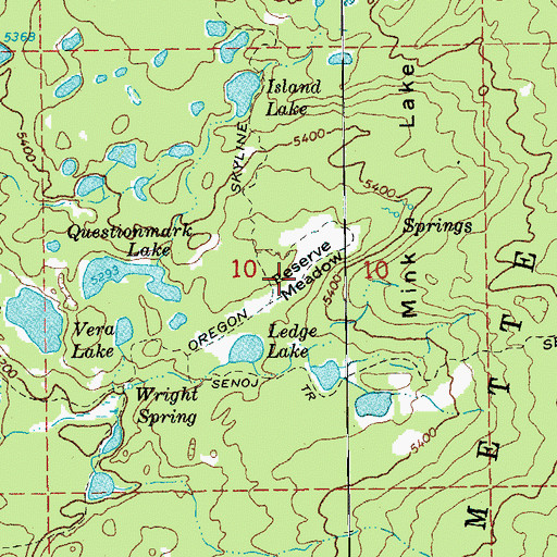Topographic Map of Reserve Meadow, OR