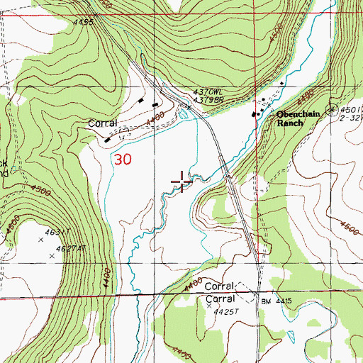 Topographic Map of Reservoir Creek, OR