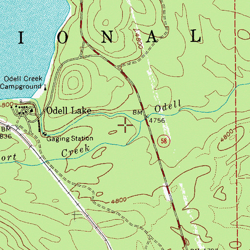 Topographic Map of Resort Creek, OR