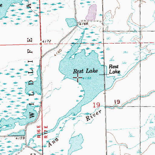 Topographic Map of Rest Lake, OR