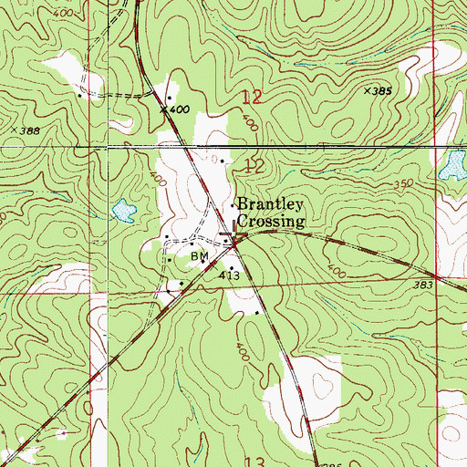 Topographic Map of Brantley Crossing, AL