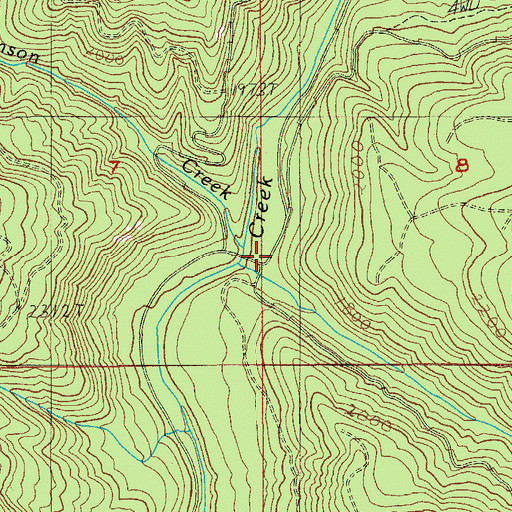 Topographic Map of Reynolds Creek, OR
