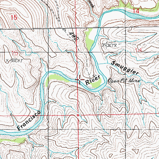 Topographic Map of Smuggler Mine, AZ