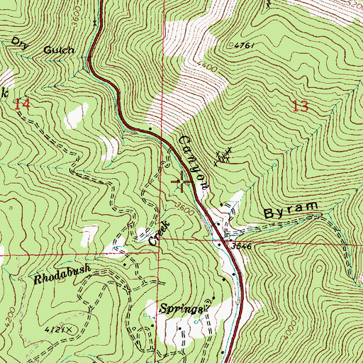 Topographic Map of Rhodabush Creek, OR