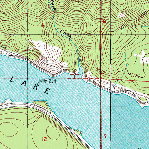 Topographic Map of Rhodes Creek, OR