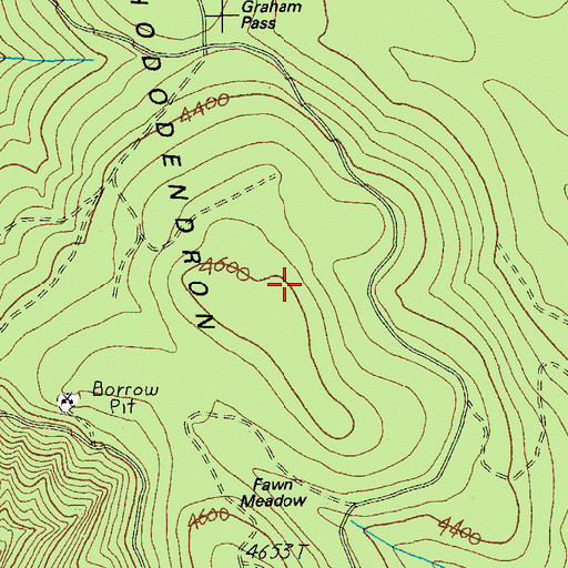 Topographic Map of Rhododendron Ridge, OR