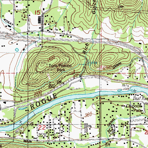 Topographic Map of Rich Gulch, OR