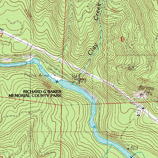 Topographic Map of Richard G Baker Park, OR