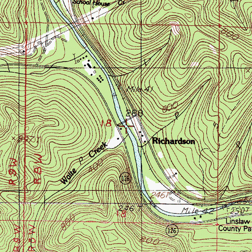 Topographic Map of Richardson, OR