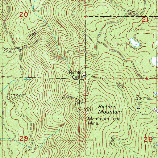 Topographic Map of Richter Cabin, OR