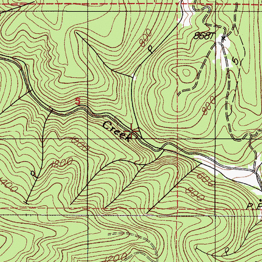 Topographic Map of Rickard Creek, OR