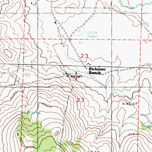 Topographic Map of Rickman Ranch, OR