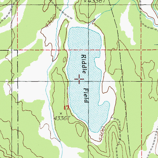 Topographic Map of Riddle Field, OR