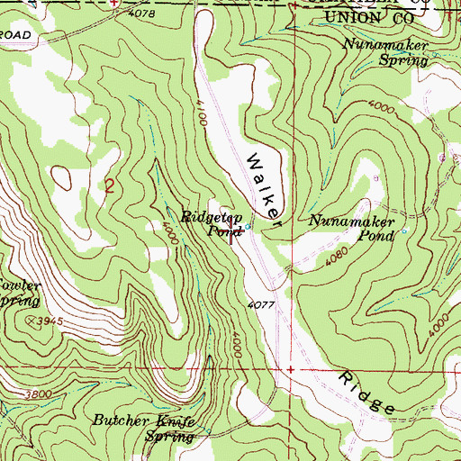 Topographic Map of Ridgetop Pond, OR