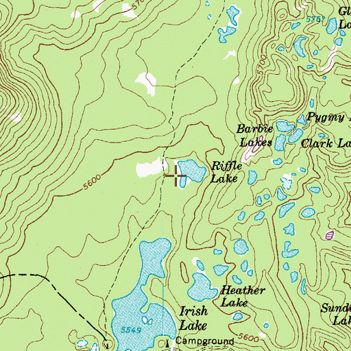 Topographic Map of Riffle Lake, OR