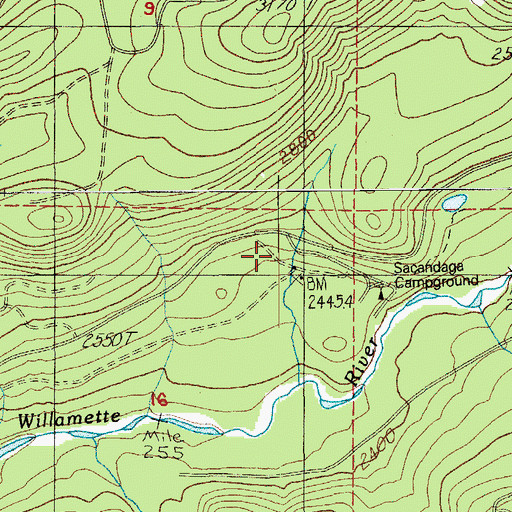 Topographic Map of Rigdon Guard Station, OR