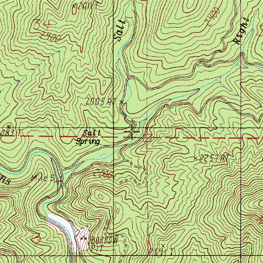 Topographic Map of Right Fork Salt Creek, OR