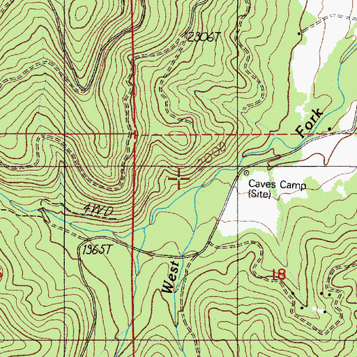 Topographic Map of Right Hand Fork West Fork Williams Creek, OR