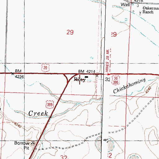 Topographic Map of Riley, OR