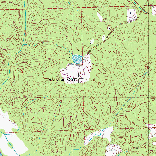 Topographic Map of Brasher Cemetery, AL