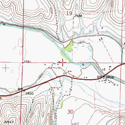 Topographic Map of Riley Creek, OR