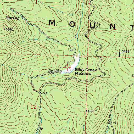 Topographic Map of Riley Creek Meadow, OR