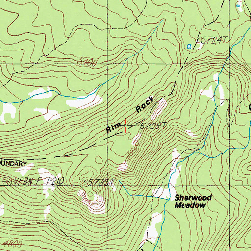 Topographic Map of Rim Rock, OR