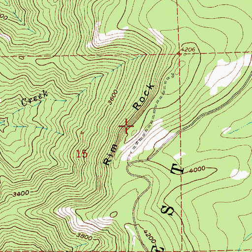 Topographic Map of Rim Rock, OR
