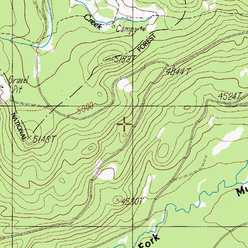 Topographic Map of Rim Rock Trail, OR