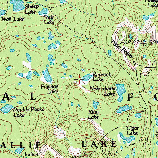 Topographic Map of Rimrock Lake, OR