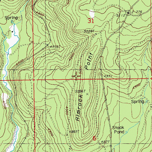 Topographic Map of Rimrock Point, OR