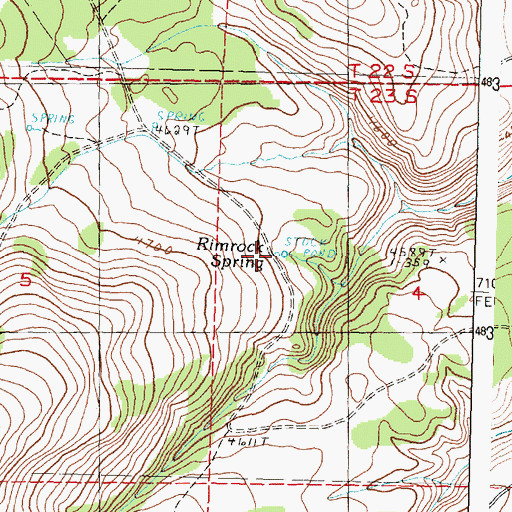 Topographic Map of Rimrock Spring, OR