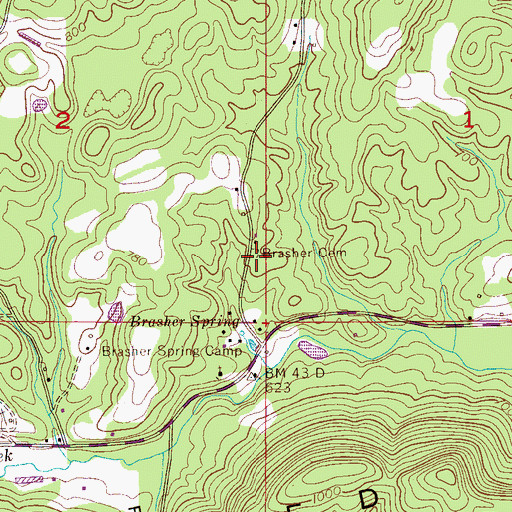 Topographic Map of Brasher Cemetery, AL